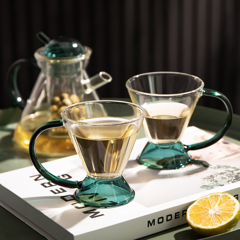 High-temperature resistant glass retro set amber tea pot coffee pot